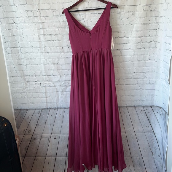 azazie Dark Purple / Pink long polyester formal dress size L - Picture 10 of 15